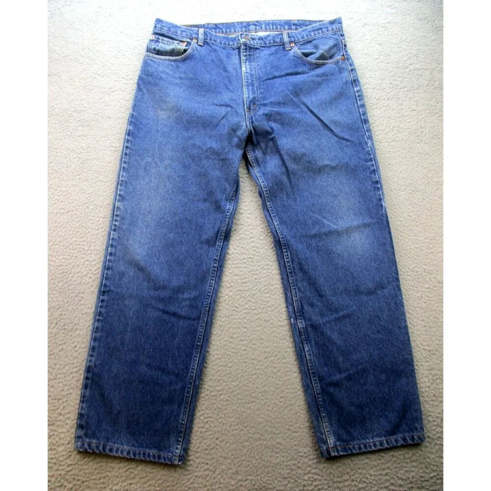 Mens 42x32 Vintage Levis 505 Jeans Blue Straight USA Made Classic American Denim - Picture 2 of 8